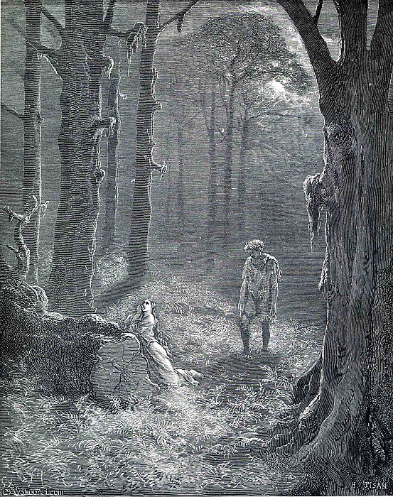 Untitled (6662) - Çeşitli Bir Ormanın İnce Detaylı Engraving'ı — Gustave Doré