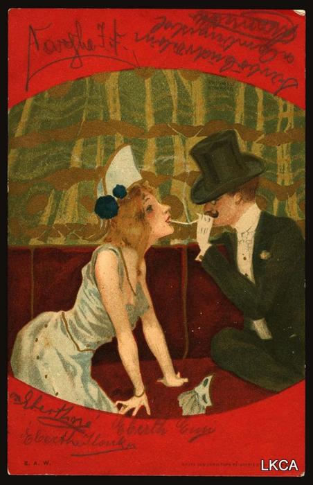 Couples Between Red Borders — Raphael Kirchner