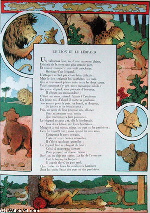 The Lion And The Leopard — Benjamin Rabier