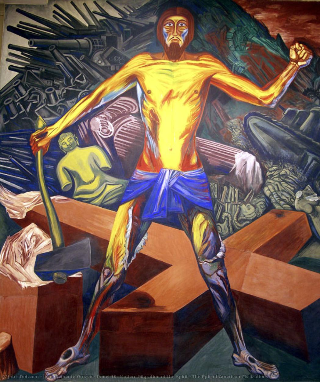 Panel 19. Modern Migration Of The Spirit - The Epic Of American Civilization — जोसे क्लेमेंटे ओरोस्को