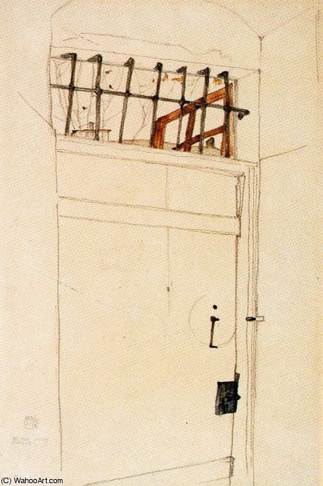 Untitled (6087) by Egon Schiele, hand-painted oil painting on linen