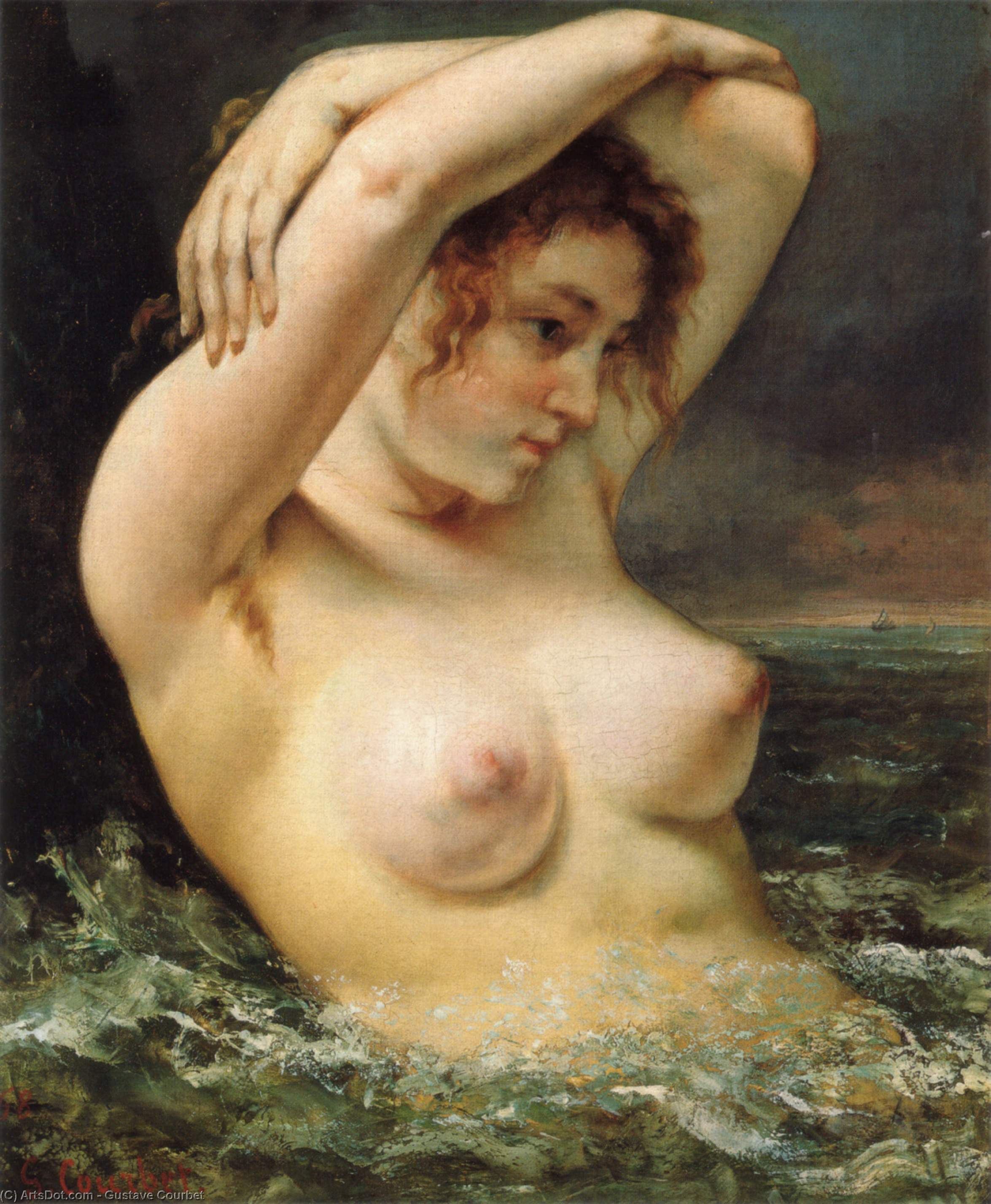 Жінка В Хвилях — Гюстав Курбе