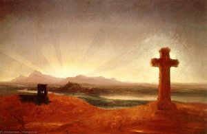 Cross At Sunset — थॉमस कोल, Hudson River School