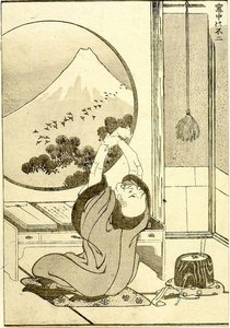 Fuji In A Window — Katsushika Hokusai, Ukiyo-e