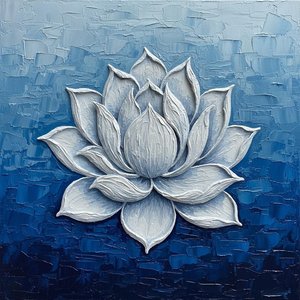 Ethereal Blue Monolith: A Sculptural Study Of Serenity And Infinite Radial Bloom — David Moreau, Contemporary Abstract