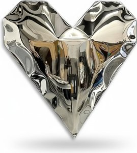 Reflective Stainless Steel Heart Wall Sculpture, Modern Art Crafted From High-quality 304 Stainles