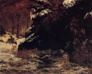 Deer In The Snow — Gustave Courbet, Contemporary Realism