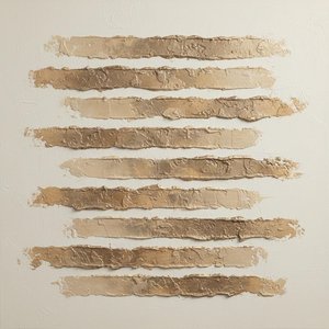 Capas Monolíticas De Arena Y Champaña En Relieve Escultórico De Impasto — David Moreau, Plaster & Texture Art