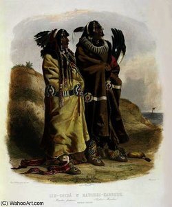 Sih-chida And Mahchsi-karehde, Mandan Indians — Карл Бемдер, Romanticism
