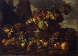 Still-life With Grapes — Michele Pace Del Campidoglio, Baroque