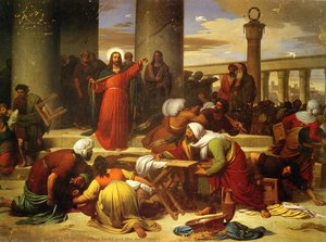 Jesus Casts Out The Merchants — Alfonso Chierici, Neoclassicism