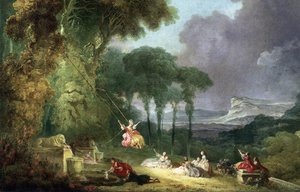 The Swing (detail) — Жан-оноре Фрагонар, Rococo Style