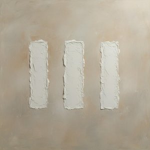 Monolithic Silence: A Sculptural Study In Ethereal Cream And Textured Earth Tones — David Moreau