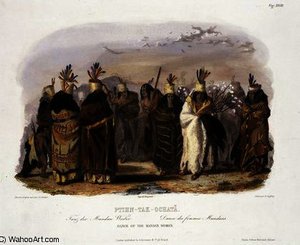 Ptihn-tak-ochata, Dance Of The Mandan Women — Карл Бемдер, Romanticism