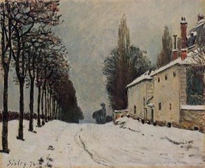 Snow On The Road, Louveciennes (chemin De La Machine) — Alfred Sisley, Impressionism