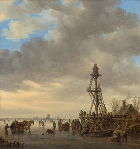 Ice Scene Near A Wooden Observation Tower — Jan Van Goyen, Dutch Golden Age