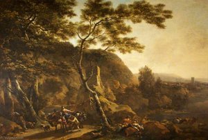 A Landscape With Figures — Nicolaes Pietersz Berchem
