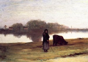 Woman With Cow — William Morris Hunt