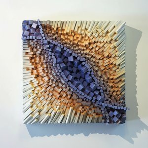 Swirling 3d Wood Wall Sculpture - Modern Impressionist Art, Modern & Minimalist