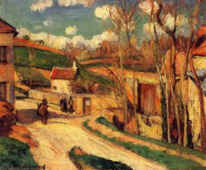 Cruzamentos Em L'hermitage, Pontoise — Camille Pissarro, Impressionist Landscape