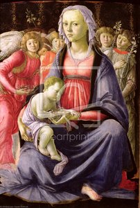 The Virgin And Child Surrounded By Five Angels — Sandro Botticelli, Early Renaissance