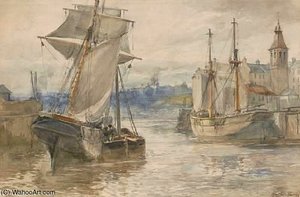 Fishing Boats In A Scottish Harbour