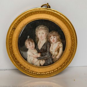 Portrait of a Lady with two children