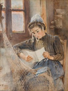 Breton Girl Reading A Letter — Konstantin Yegorovich Makovsky