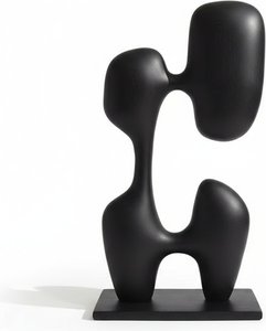 Handcrafted Abstract Wood Sculpture – Minimalist Form, This Captivating Sculpture Is Meticulously Handcra
