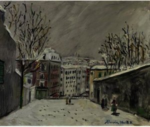 Rue Du Mont-cenis Under The Snow — Maurice Utrillo, Post-impressionism