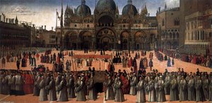 Procession In Piazza San Marco — جنتيلي بيليني, Renaissance Painting