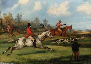 Breaking Covert; Full Cry; Over The Stile; The Death — Samuel Henry Gordon Alken, Academic Art