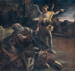 The Prophet Elijah Awakened in the Desert by an Angel, Giovanni Lanfranco, 1624 - 1625