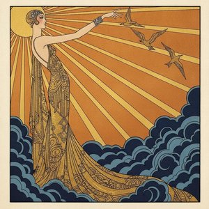 Golden Profile Beneath A Radiant Solar Burst And Navy Clouds