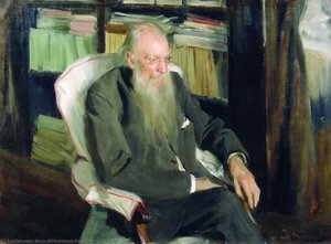 Portrait Of The Writer D.l. Mordovtsev — Boris Kustodijev, Realism