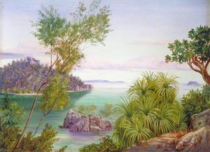 Round Island And Ile Aride From Long Island, Seychelles — Marianne Northová, Victorian Botanical Painting