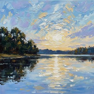Luminous Horizon: A Meditative Study Of Ether And Impasto Shorelines — Christian Noiret, Contemporary Abstract