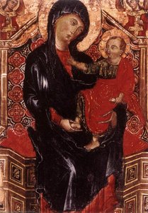 Virgin And Child Enthroned Between Two Archangels (detail) — Deodato Di Orlandi