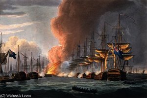 Destruction Of The Danish Fleet Before Copenhagen — Thomas Whitcombe
