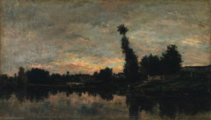 Sunset On The River Oise — Charles-françois Daubigny