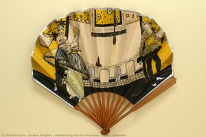 Advertising Fan For Pruniers / Moet & Chandon — Gaston Dreyfus, Art Nouveau