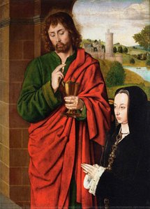 Anne Of France, Lady Of Beaujeu, Duchess Of Bourbon, Presented By St. John The Evangelist, Right Hand Wing Of A Triptych — Jean Hey, Northern Renaissance
