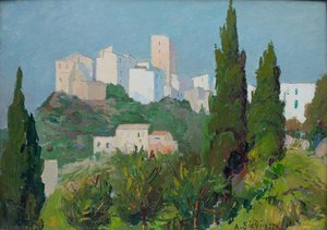 View Of Castellonorato — Antonio Sicurezza, Post Impressionism