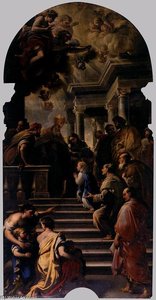 Presentation Of Mary At The Temple — Luca Giordano, Baroque Religious Painting