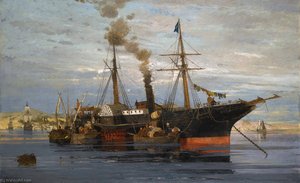 The Departure — Konstantinos Volanakis, Impressionism
