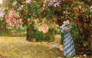 Mrs. Hassam At Villiers-le-bel — Гассам, Impressionist Landscape