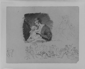 Mother And Child; Portrait Of A Woman, Battlefield Scene — Sully, Thomas