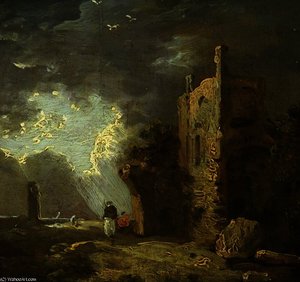 Ruined Tower With Figure — Richard Wilson, Romanticism