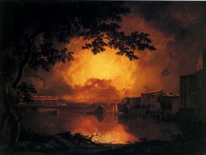 The Girandola, Or Grand Fire Work At The Castle Of St. Angelo In Rome — Joseph Wright Of Derby
