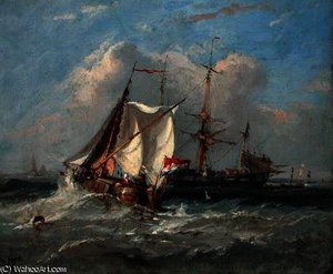 A Dutch Smalschip in a Strong Breeze
